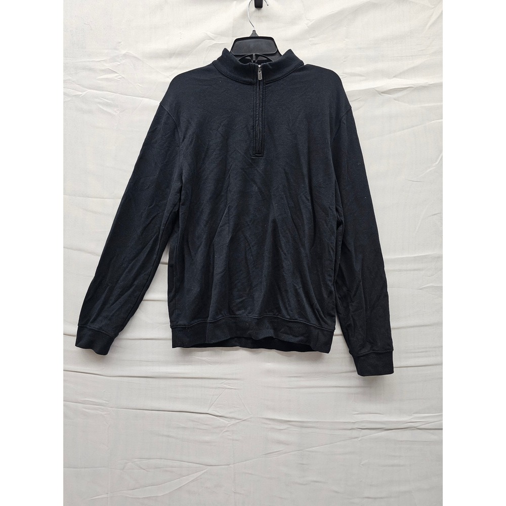 Goodfellow & Co Mens Quarter Zip Pullover Sweatshirt Black Cotton Casual Size S